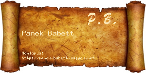 Panek Babett névjegykártya